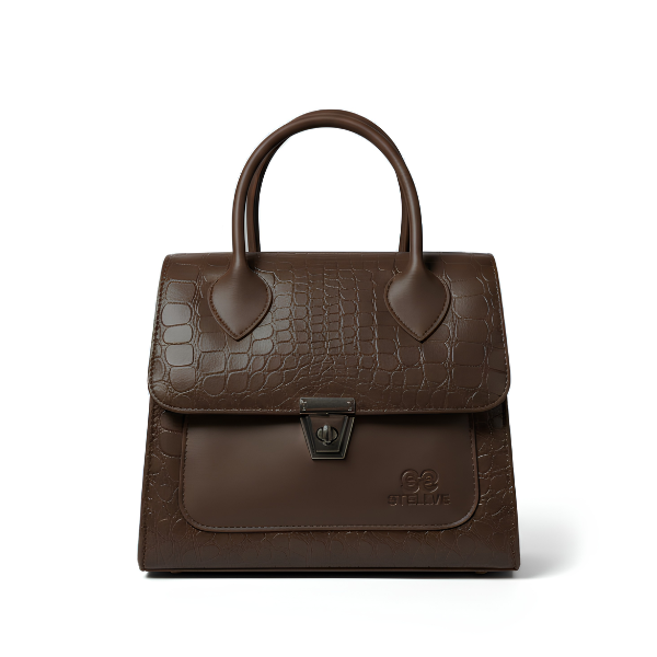 Stellve Brown Croc Handbag - Image 3